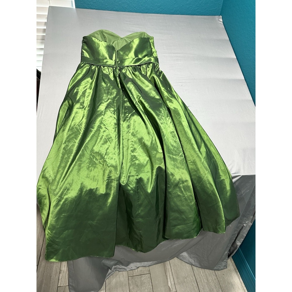Alfred Angelo Green Satin Bridesmaid Evening/Party/ Formal Gown/Dress‎ 16W - Picture 7 of 8